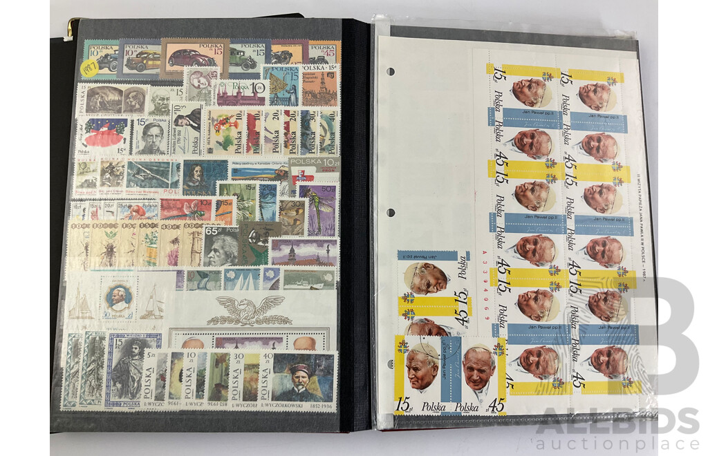 Three Albums of Poland Stamps, Examples Spanning 1921 to 1991, Including Part/Sets, Mints, Mini Sheets, Many Multiples