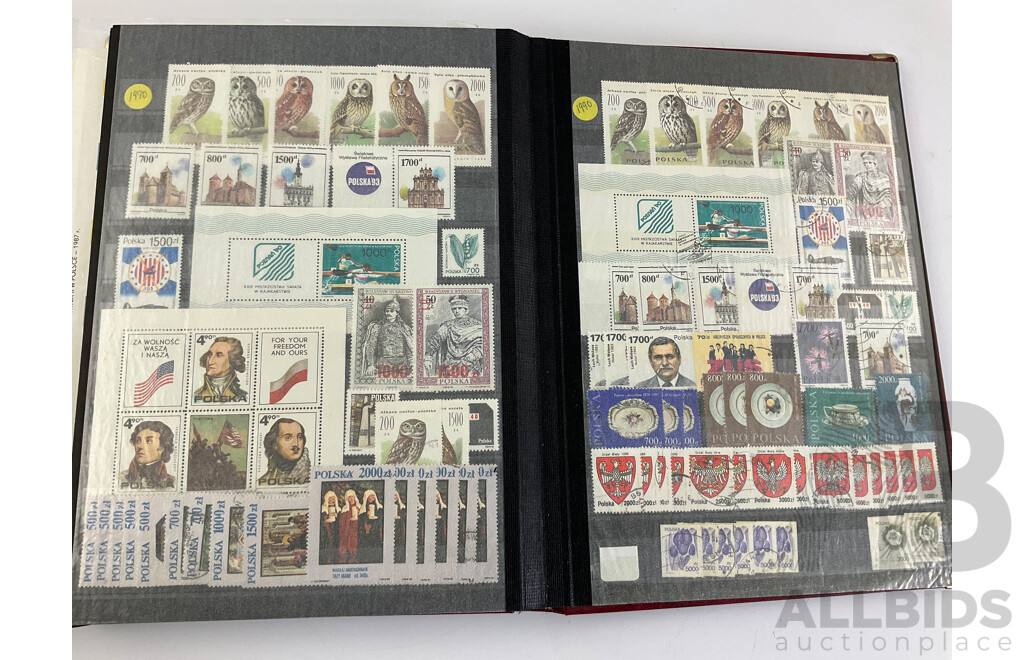 Three Albums of Poland Stamps, Examples Spanning 1921 to 1991, Including Part/Sets, Mints, Mini Sheets, Many Multiples