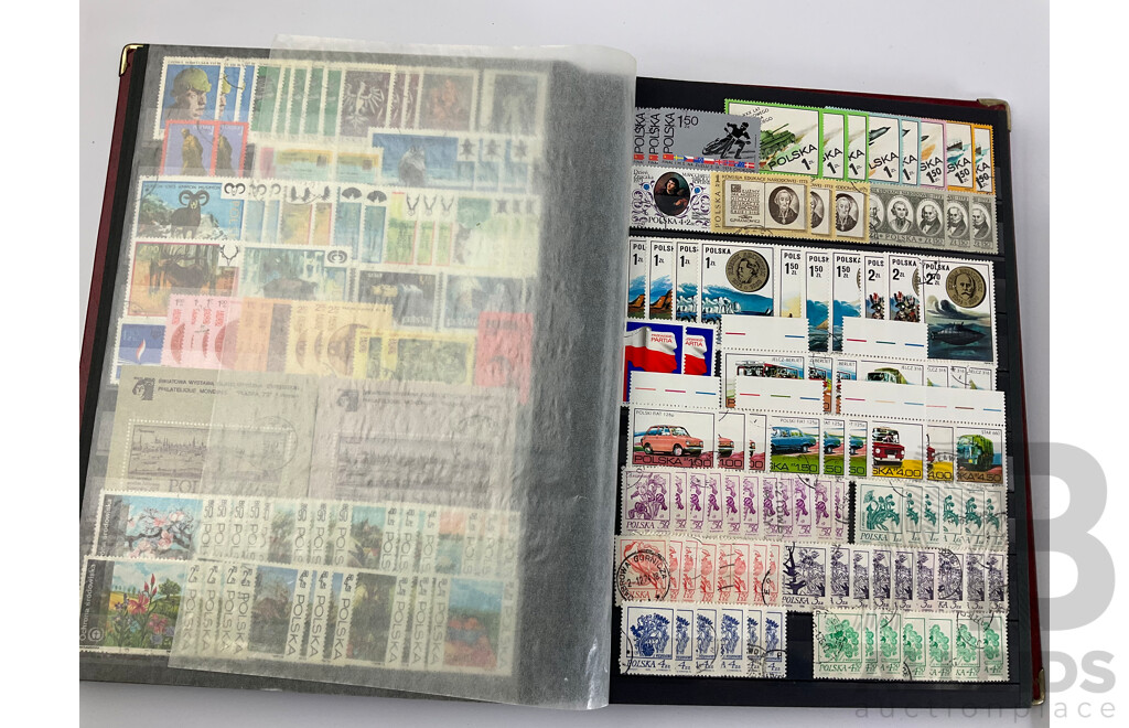 Three Albums of Poland Stamps, Examples Spanning 1921 to 1991, Including Part/Sets, Mints, Mini Sheets, Many Multiples