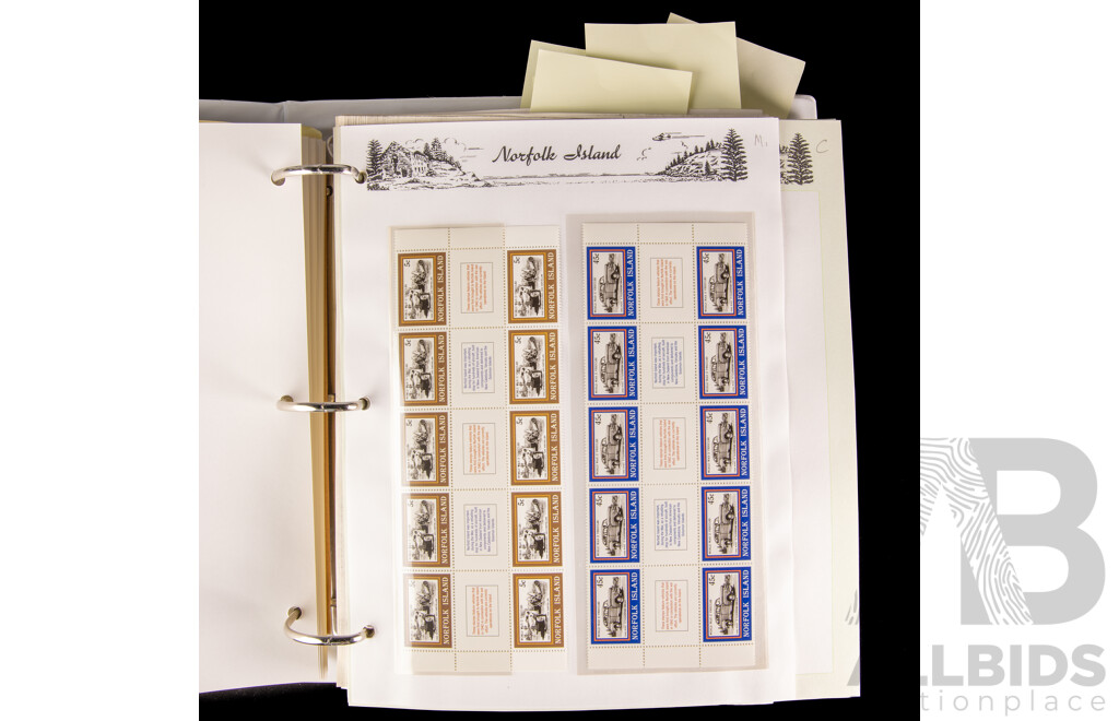Seven Seas Album of Norfolk Island 1978 to 1997 Mint Stamps, Approximately 85% Complete