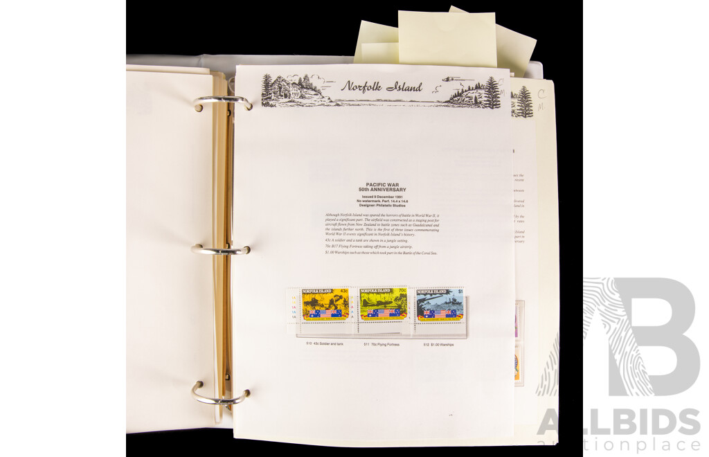 Seven Seas Album of Norfolk Island 1978 to 1997 Mint Stamps, Approximately 85% Complete