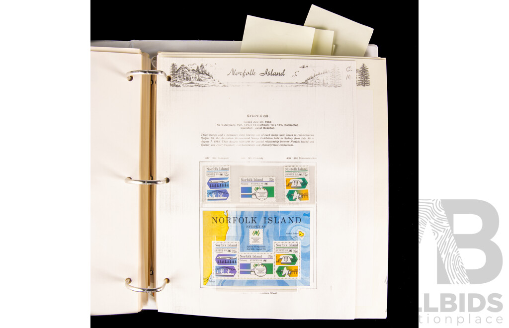 Seven Seas Album of Norfolk Island 1978 to 1997 Mint Stamps, Approximately 85% Complete