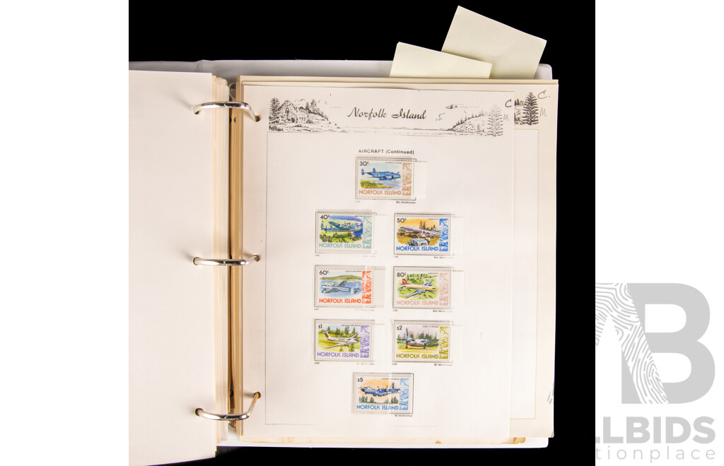 Seven Seas Album of Norfolk Island 1978 to 1997 Mint Stamps, Approximately 85% Complete