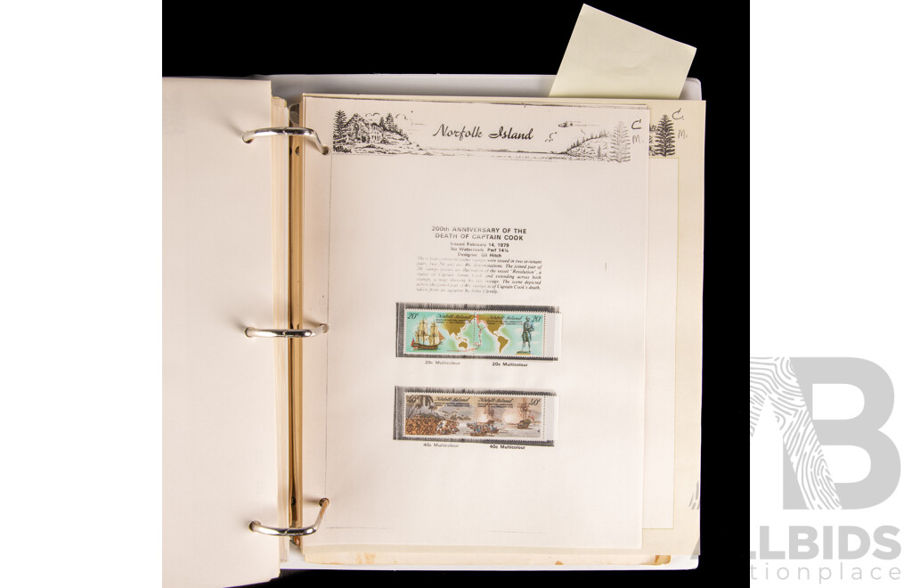 Seven Seas Album of Norfolk Island 1978 to 1997 Mint Stamps, Approximately 85% Complete