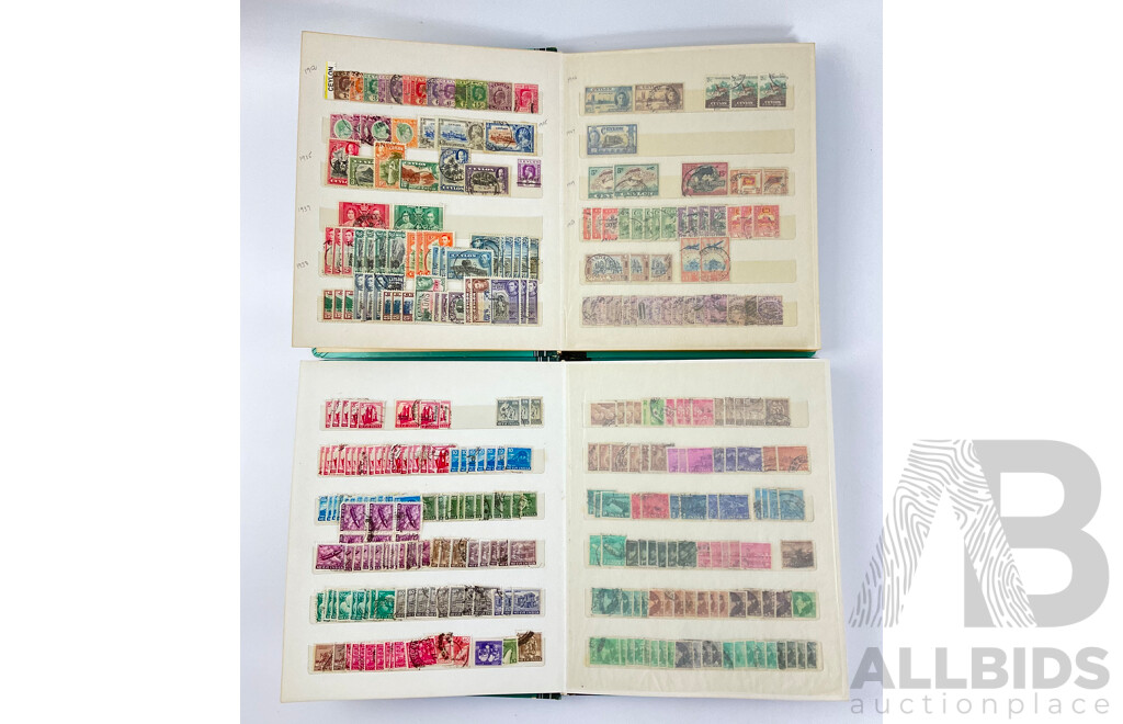 Two Albums of Antique and Vintage India, Ceylon/Sri Lanka Stamps Inluding QV, KEVII, KGV, KGVI Overprints