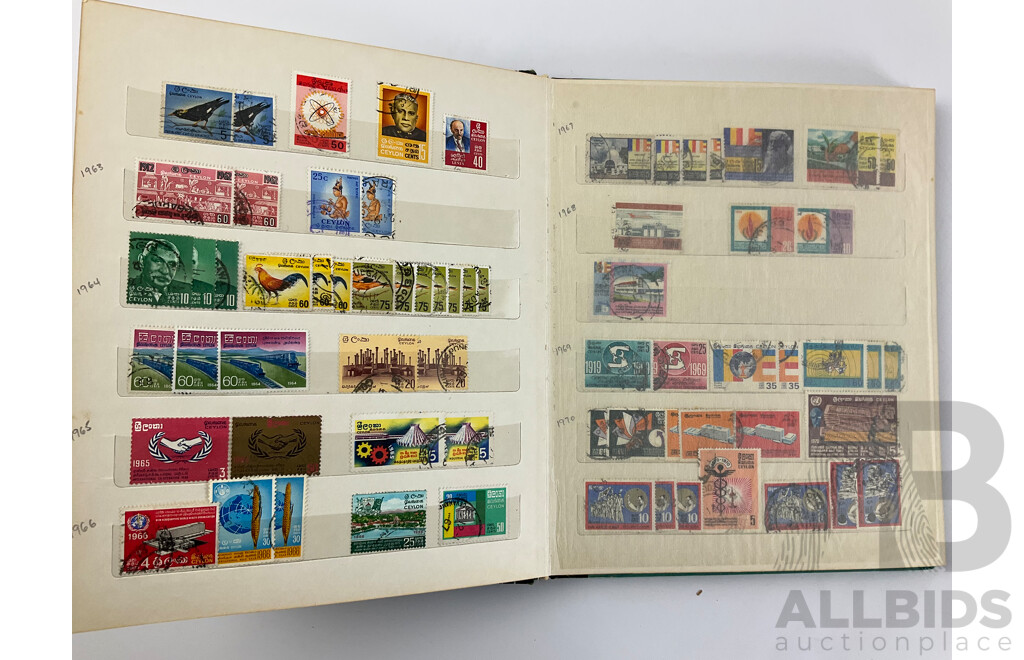 Two Albums of Antique and Vintage India, Ceylon/Sri Lanka Stamps Inluding QV, KEVII, KGV, KGVI Overprints