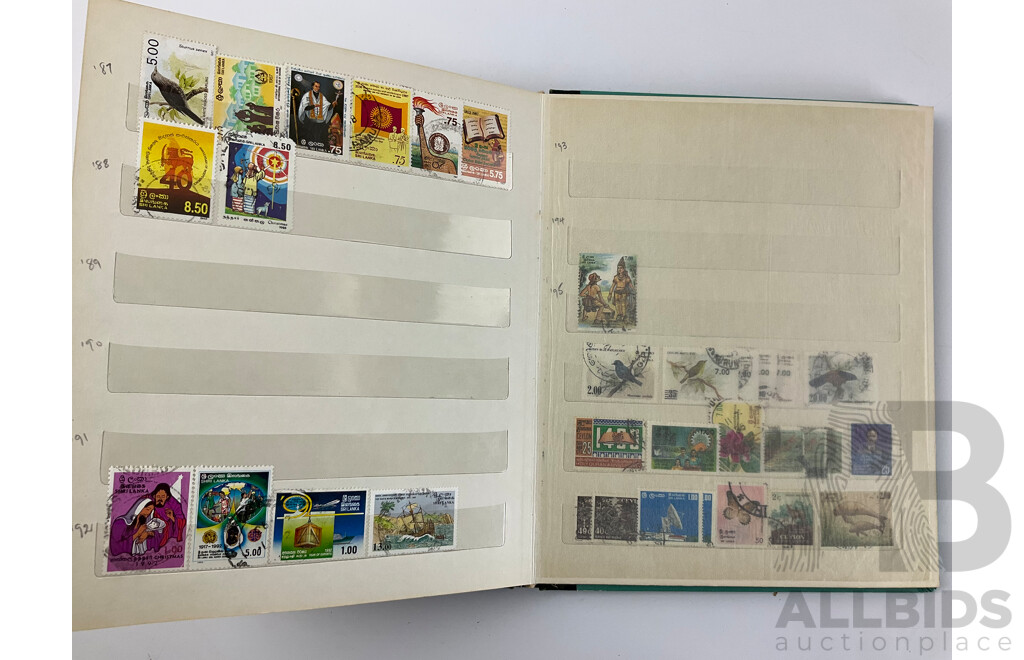 Two Albums of Antique and Vintage India, Ceylon/Sri Lanka Stamps Inluding QV, KEVII, KGV, KGVI Overprints