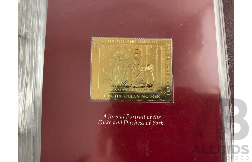 the Life and Times of the Queen Mother 22ct Gold Collection of Stamps
