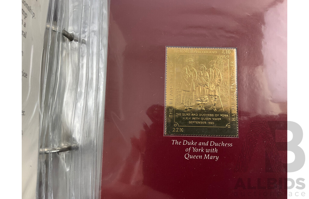 the Life and Times of the Queen Mother 22ct Gold Collection of Stamps