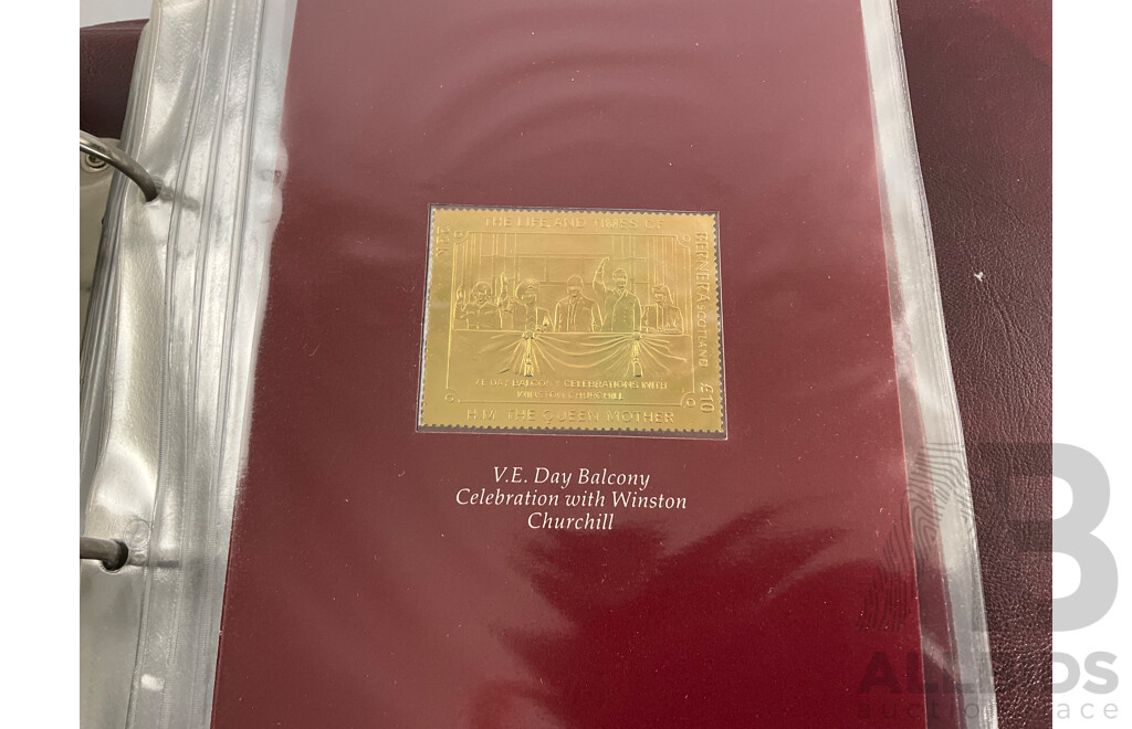 the Life and Times of the Queen Mother 22ct Gold Collection of Stamps