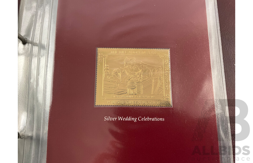 the Life and Times of the Queen Mother 22ct Gold Collection of Stamps