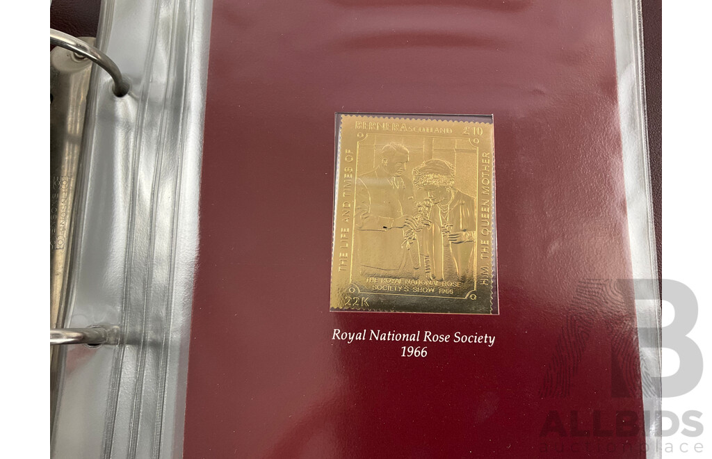 the Life and Times of the Queen Mother 22ct Gold Collection of Stamps