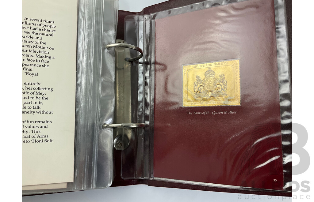 the Life and Times of the Queen Mother 22ct Gold Collection of Stamps