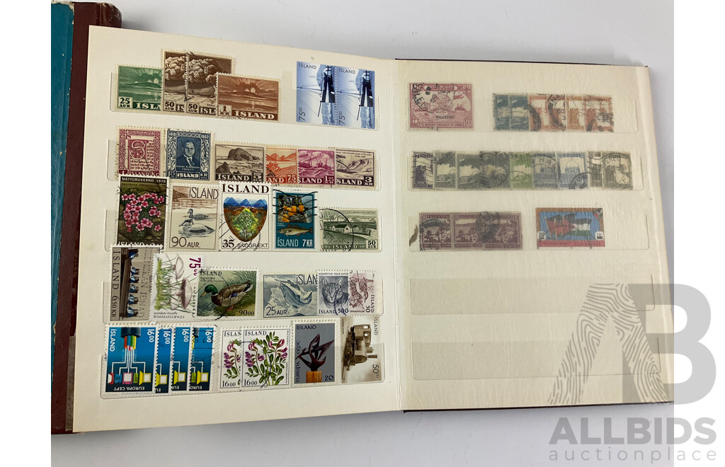 Three Albums of Vintage Stamps Including Bahrain, Kuwait, UAE, Bhutan, Pakistan, Palestine, San Marino, Over Prints, Mints