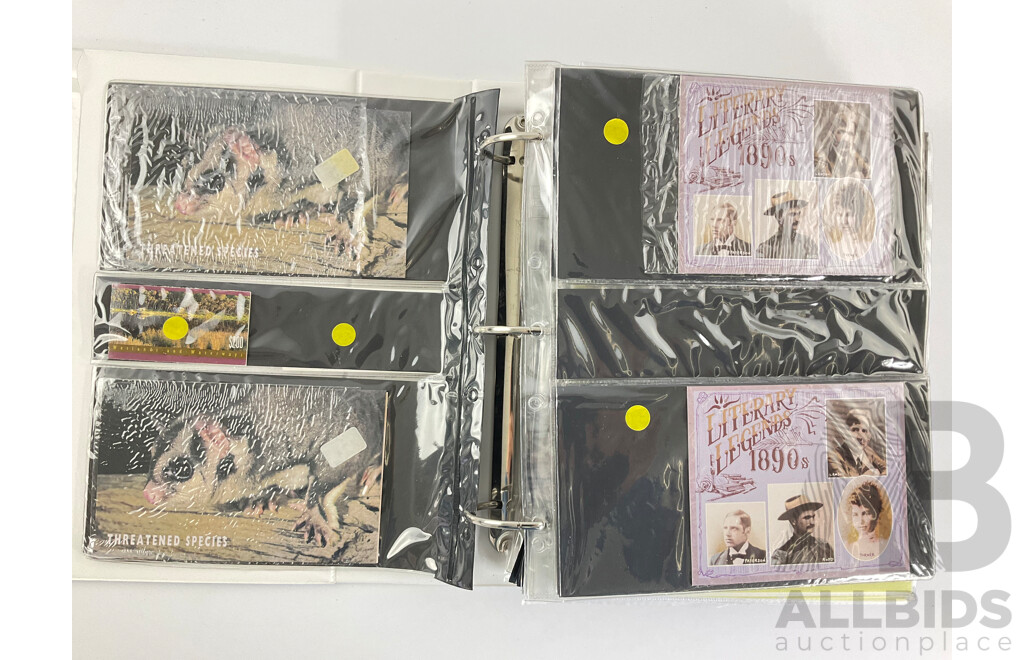 Album of Australian Stamp Pack and Books, Examples Spanning 1988 to 1991 Mostly Doubles/Multiples, Bicentennial, Selected Issues, Living Together, Tall Ships