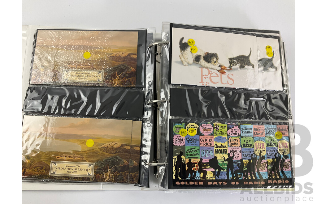 Album of Australian Stamp Pack and Books, Examples Spanning 1988 to 1991 Mostly Doubles/Multiples, Bicentennial, Selected Issues, Living Together, Tall Ships