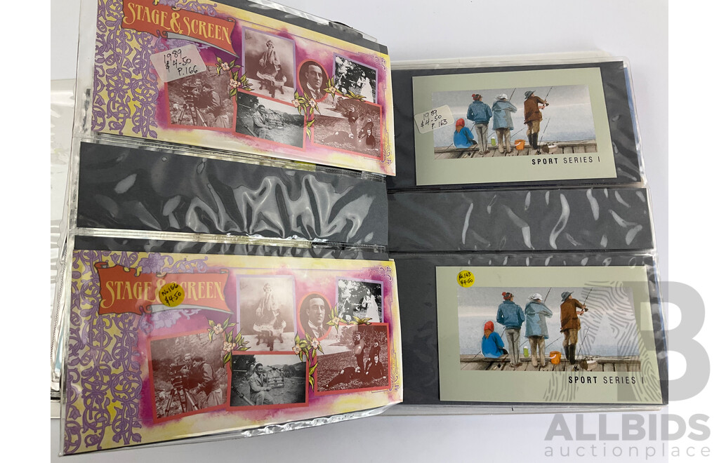 Album of Australian Stamp Pack and Books, Examples Spanning 1988 to 1991 Mostly Doubles/Multiples, Bicentennial, Selected Issues, Living Together, Tall Ships