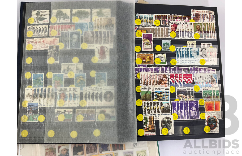 Two Albums of Great Britain, Australian, Poland and USA Stamps, Scotts Catalogue Numbers Spanning 1440 to 1952, Examples From 1920's to 1980's, KGV, QE2, Sets, Perforates