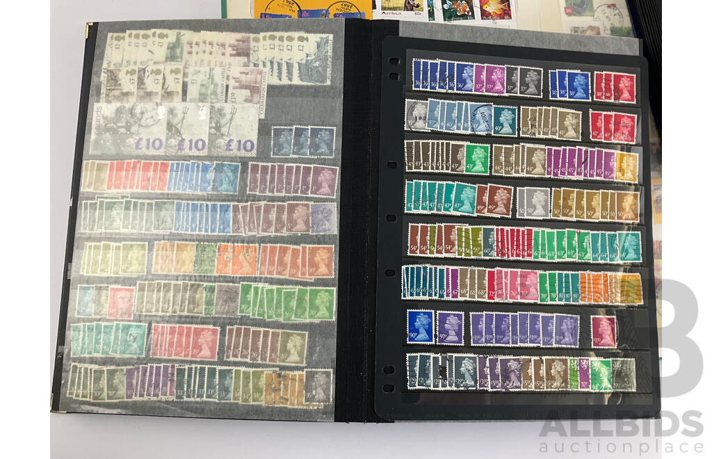 Two Albums of Great Britain, Australian, Poland and USA Stamps, Scotts Catalogue Numbers Spanning 1440 to 1952, Examples From 1920's to 1980's, KGV, QE2, Sets, Perforates