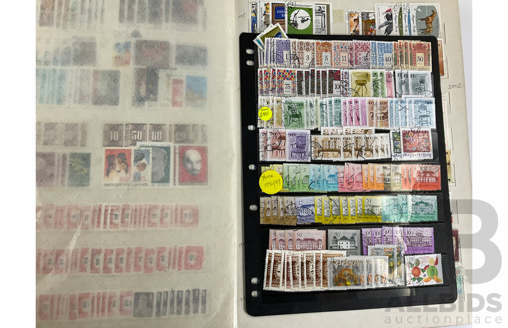Album of Antique and Vintage Hungarian Stamps, Examples Spanning 1870's to 1990's, WW2, Part Sets, Mints