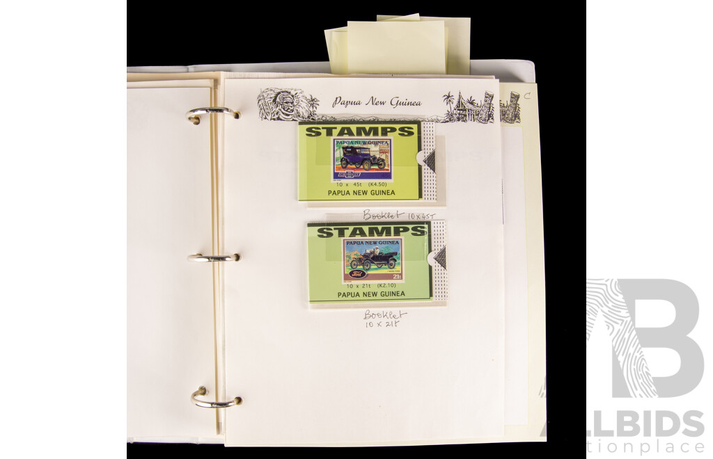 Seven Seas Album of Papua New Guinea 1984 to 1997 Mint Stamps, Approximately 80% Complete