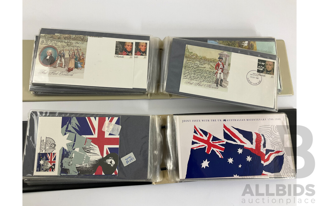 Two Albums of Australian 1987/88 Bicentennial Stamp Packs and First Day Covers