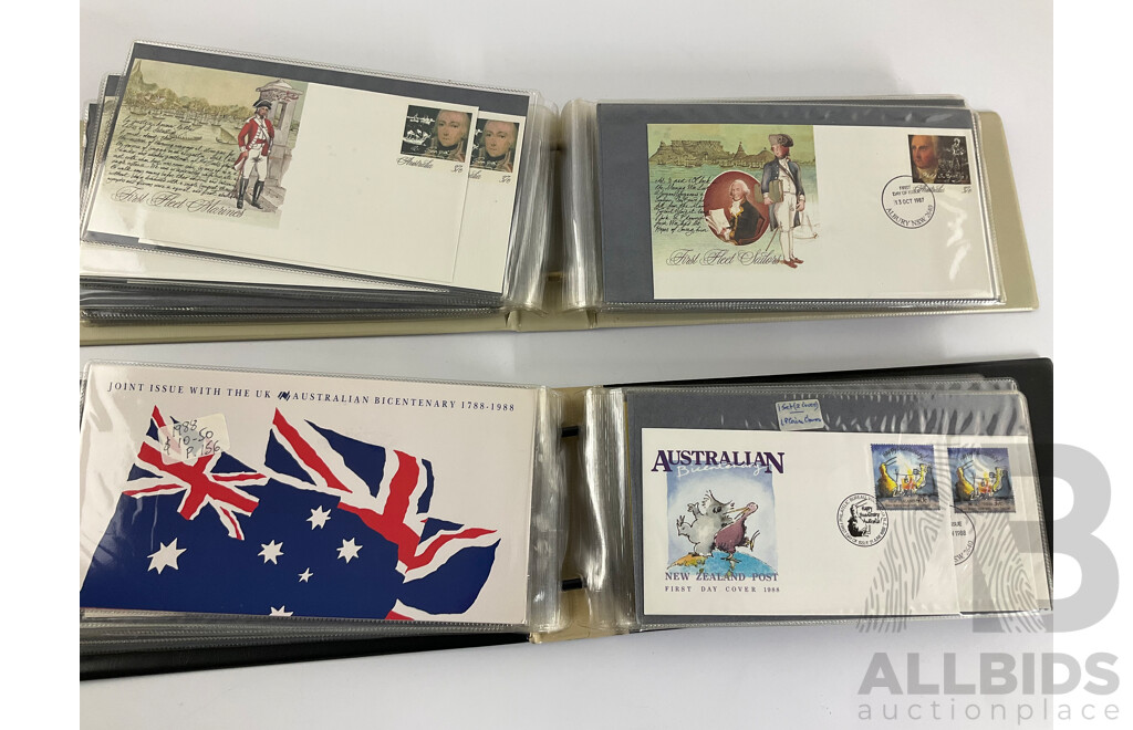 Two Albums of Australian 1987/88 Bicentennial Stamp Packs and First Day Covers