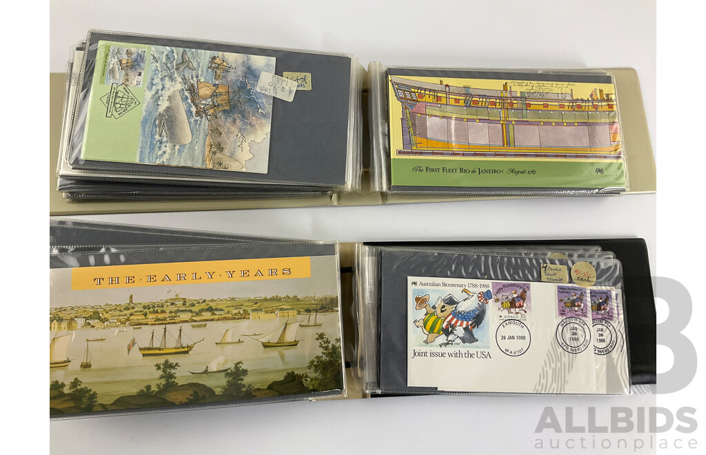 Two Albums of Australian 1987/88 Bicentennial Stamp Packs and First Day Covers