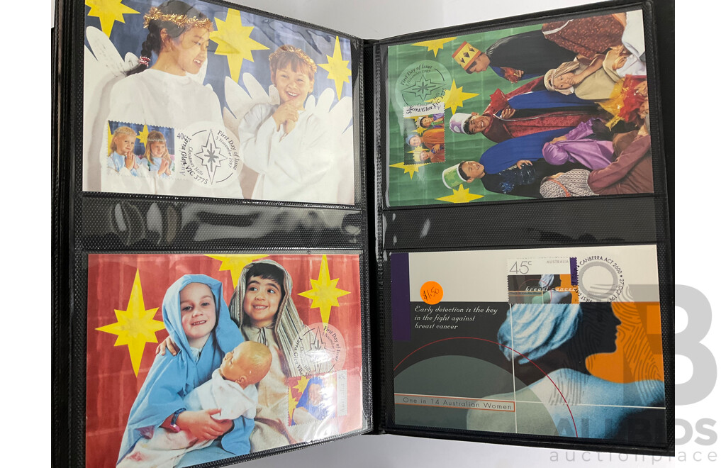 Album of Australian 1996/97 Maxicards Including  Centenary of AFL, Nature of Australia, Australia Day 1997, Classic Cars, Dolls and Bears, Wetland Birds and More