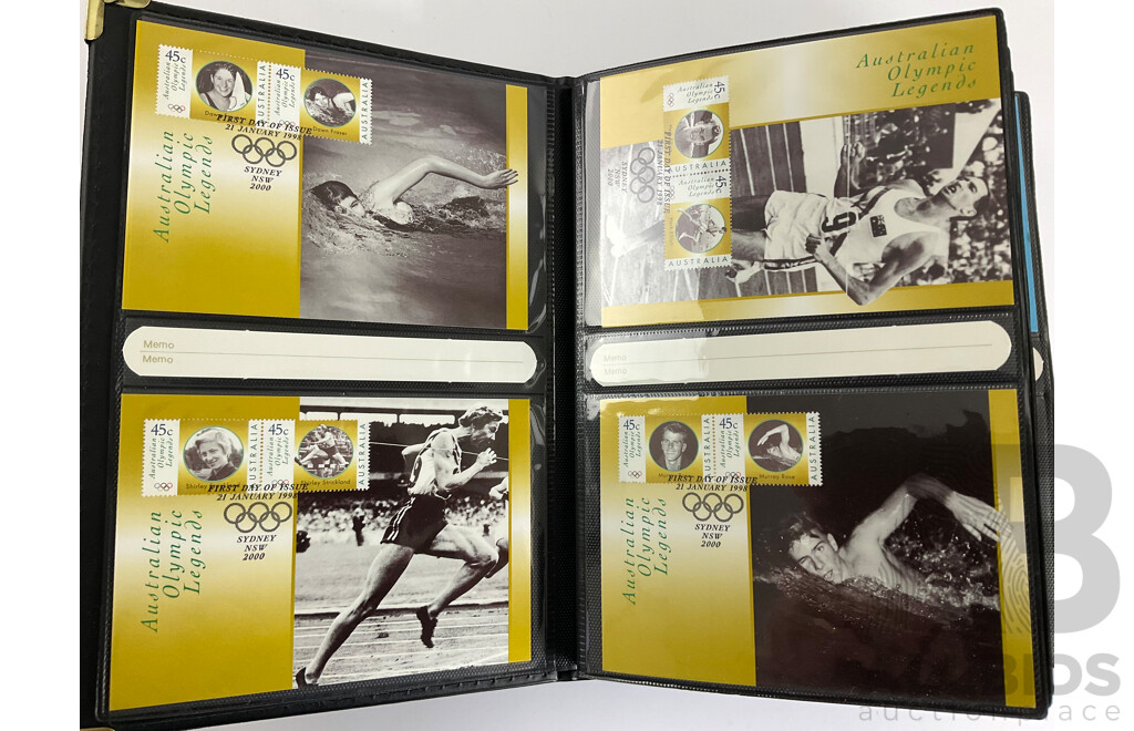 Album of Australian 1998/99/2000 Maxicards Including Australian Rock and Roll, Youth Arts, Butterflies, Early Navigators, ABC, Flowers, Australian Legends, for Valour and More