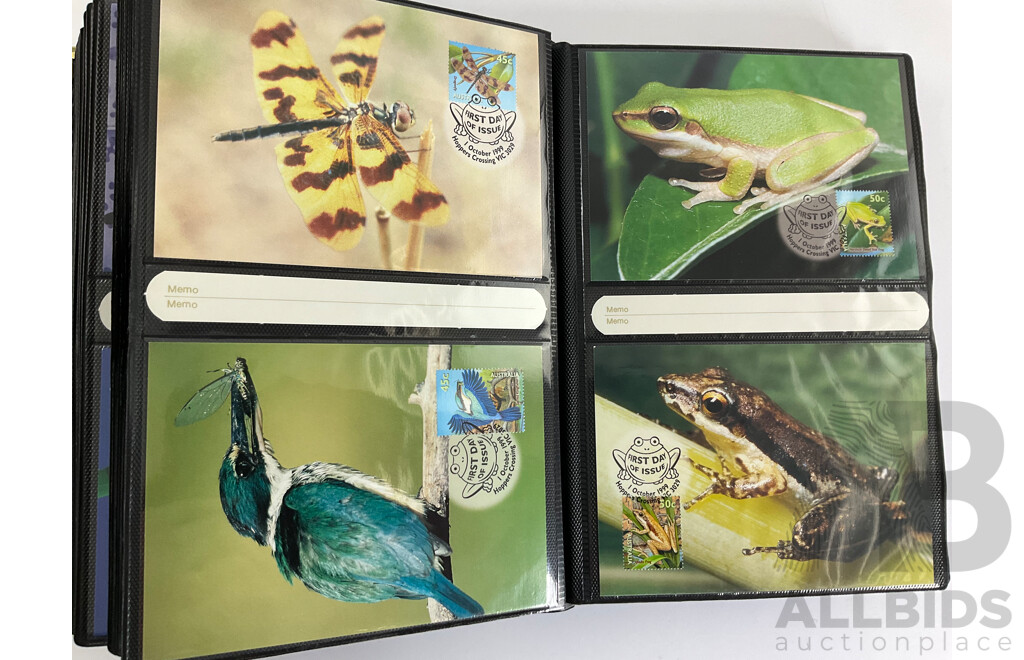 Album of Australian 1998/99/2000 Maxicards Including Australian Rock and Roll, Youth Arts, Butterflies, Early Navigators, ABC, Flowers, Australian Legends, for Valour and More