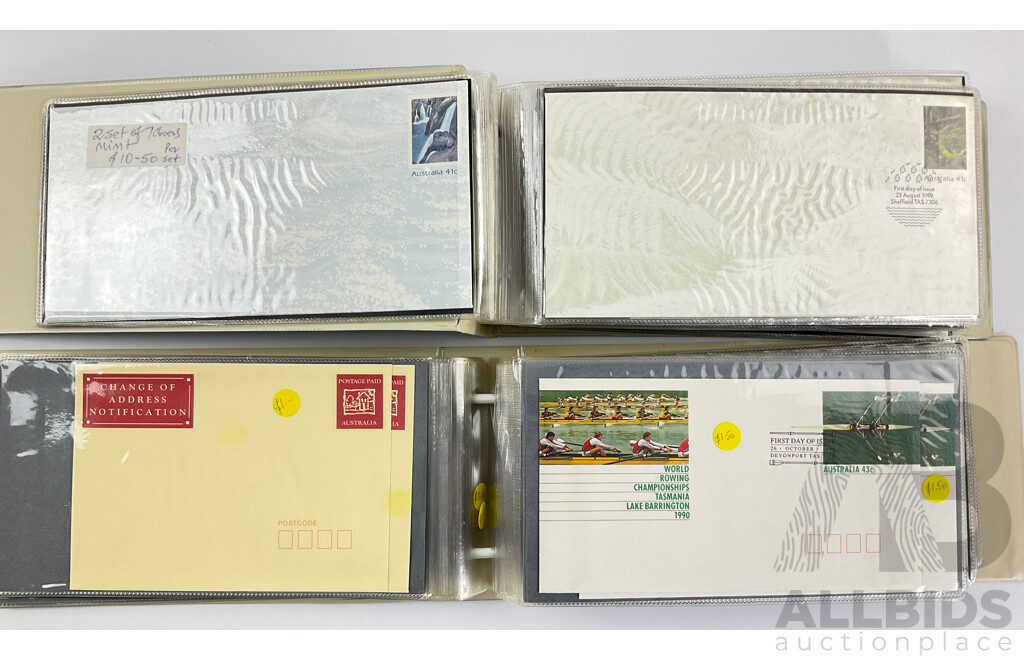 Two Albums of Australian 1989/90 First Day Covers, Many Multiples, Mints