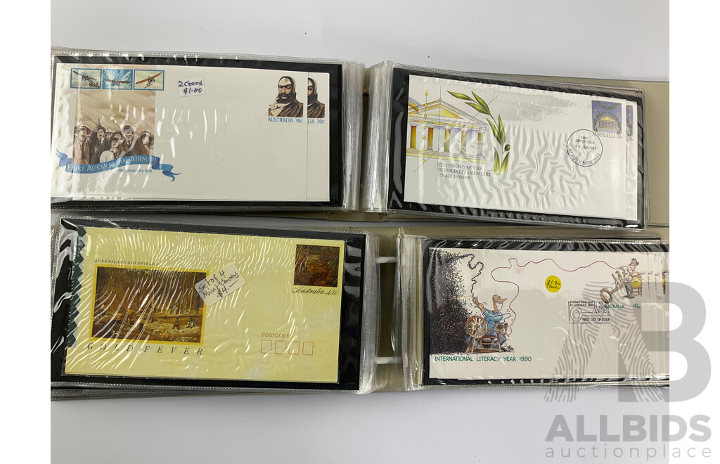 Two Albums of Australian 1989/90 First Day Covers, Many Multiples, Mints