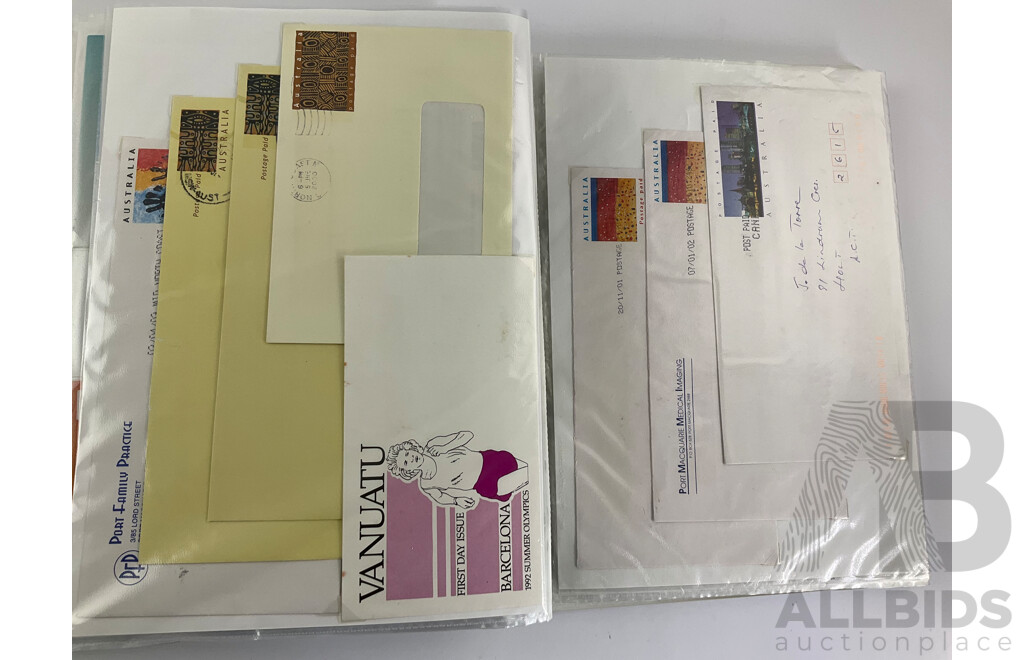 Album of Australian Special Covers, Spain Aerogrammes, Commonwealth Reply Coupons, Liberia, UK