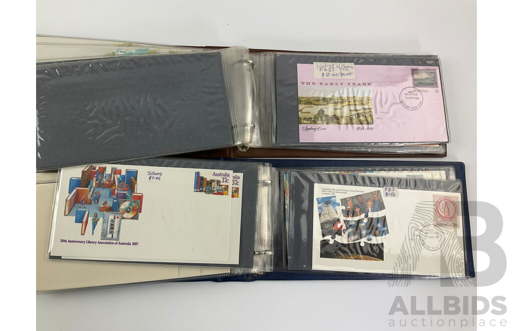 Two Albums of Australian 1987/88 First Day Covers Including Sets, Tall Ships, Organised Philately, SYDPEX 88, the Early Years