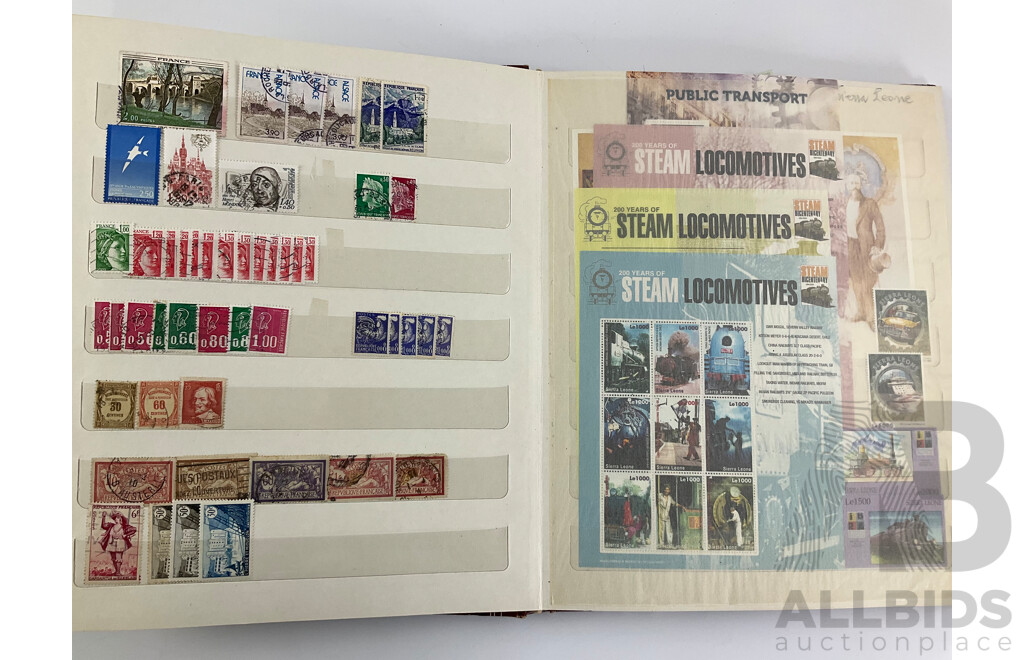 Album of French and French Colonies Stamps Including Mints, Sierra Leone, Belize, Niger, Senegal, Congo, New Hebrides