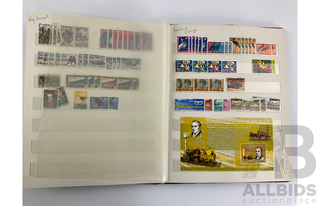 Album of French and French Colonies Stamps Including Mints, Sierra Leone, Belize, Niger, Senegal, Congo, New Hebrides