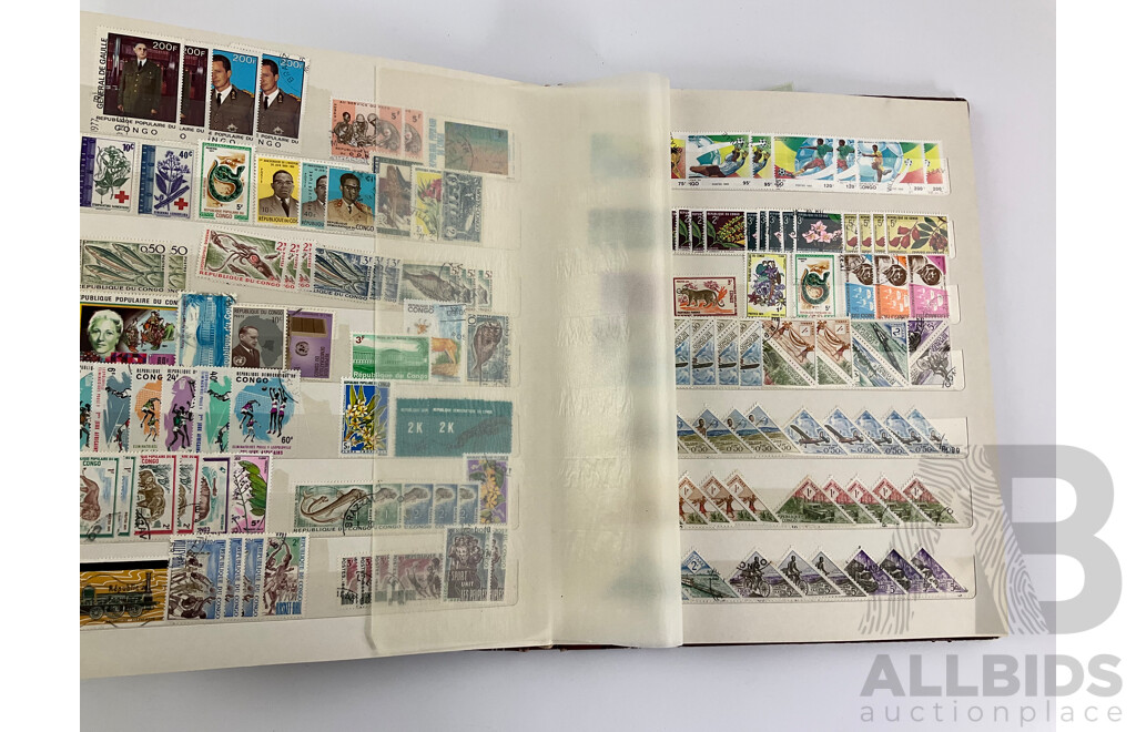 Album of French and French Colonies Stamps Including Mints, Sierra Leone, Belize, Niger, Senegal, Congo, New Hebrides