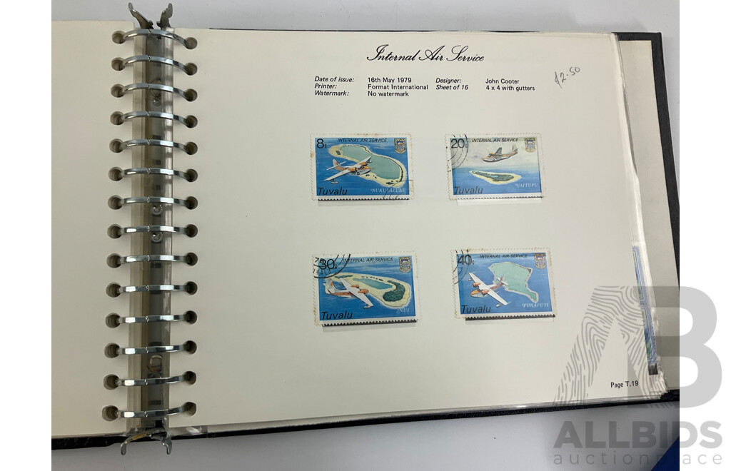 Three Albums of Tuvalu Stamp Sets, Examples Spanning 1976 to 1980's, Officials, Commemoratives with Album of Tuvalu Post Office Presentation Packs