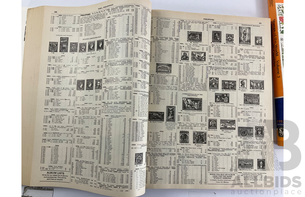 Stanley Gibbons 1992 Stamps of the World, Volumes One, Two, Three