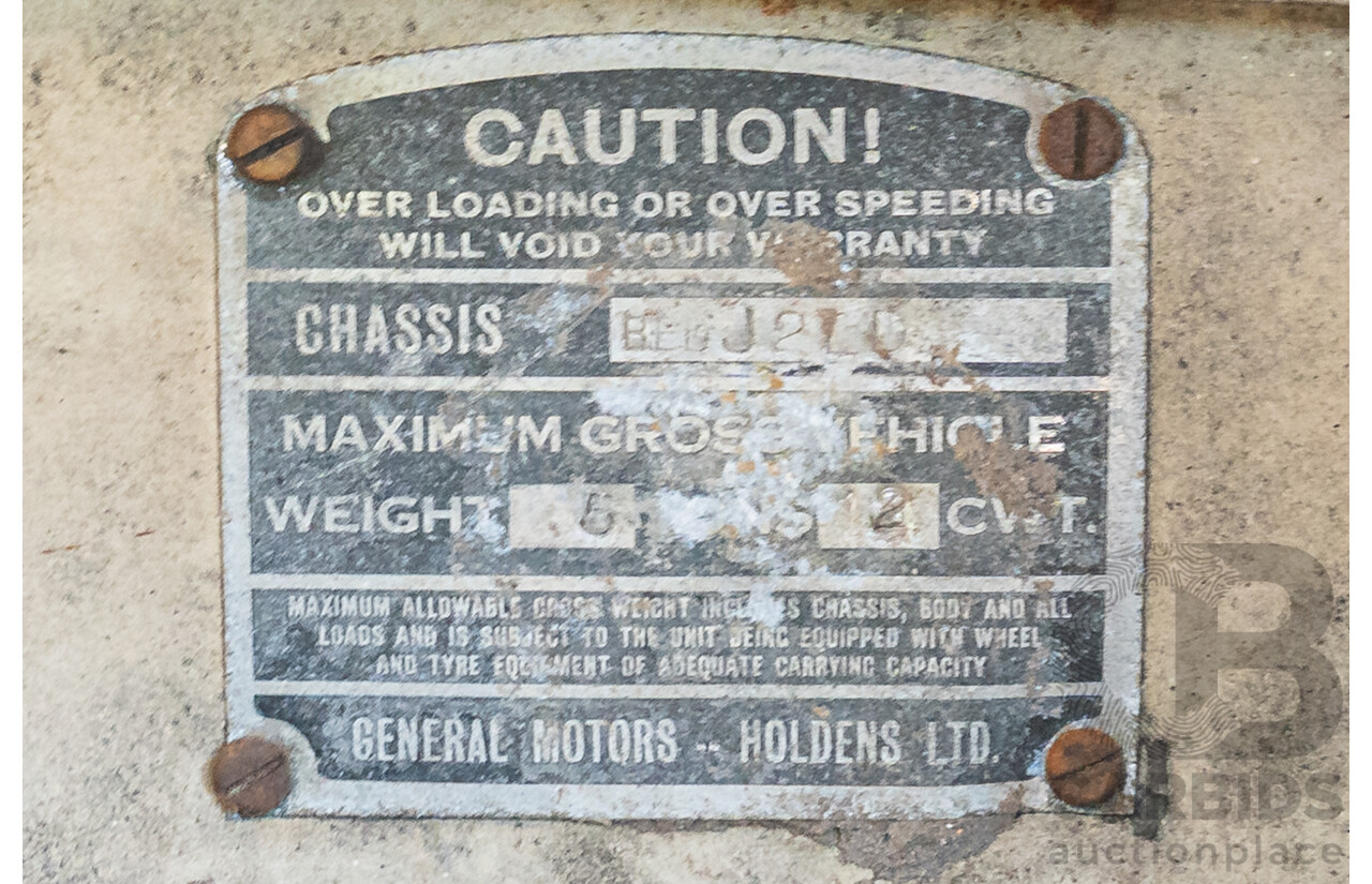 Circa 1959 Bedford TJ J2 Tabletop Truck 2d Cab Chassis Petrol 4.9L