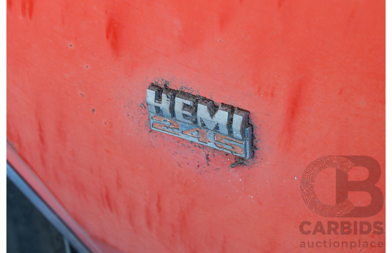 3/1972 Chrysler Valiant VH Charger 2d Coupe Hemi Orange 245ci 4.0L