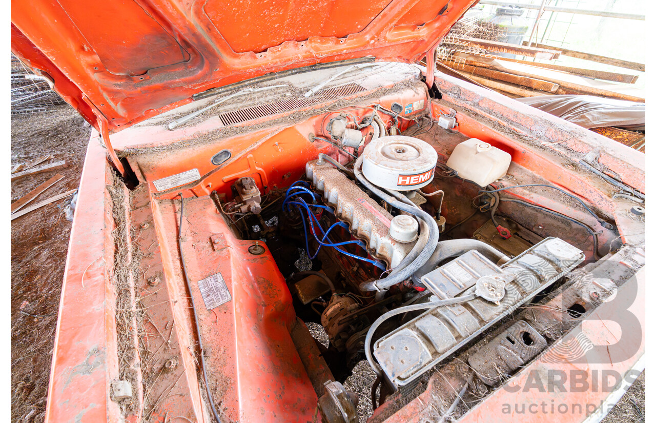 3/1972 Chrysler Valiant VH Charger 2d Coupe Hemi Orange 245ci 4.0L