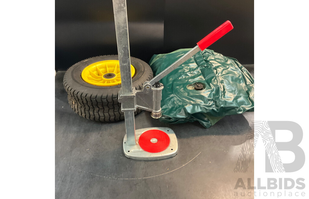 Green Inflatable Mattress & Bottle Capper & 16x6.5 - 8 Wheel for Wheelbarrow