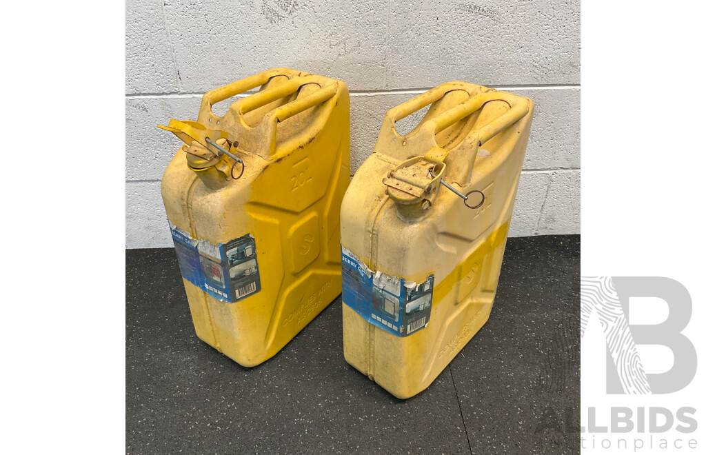 Sandleford 20L Yellow Metal Jerry Can - Lot of 2