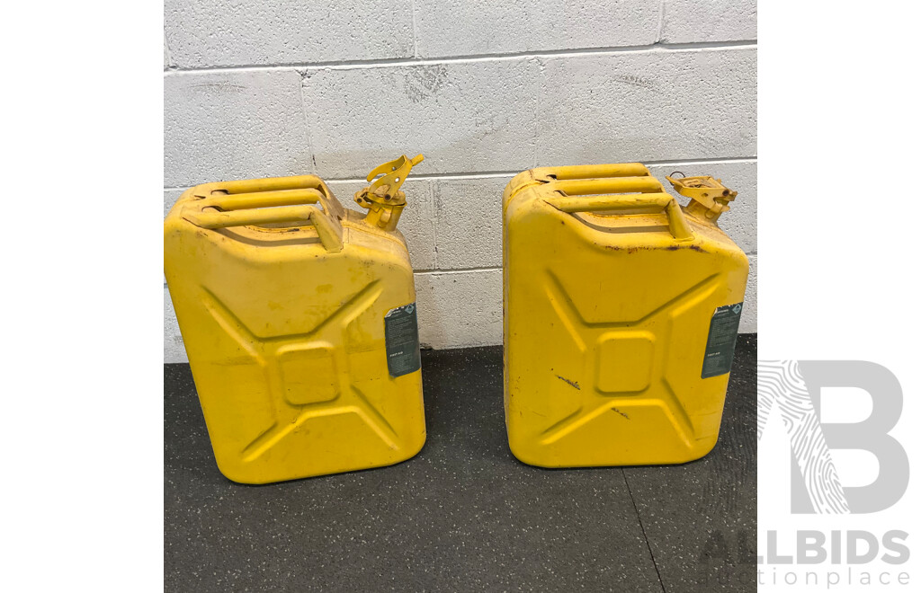 Sandleford 20L Yellow Metal Jerry Can - Lot of 2