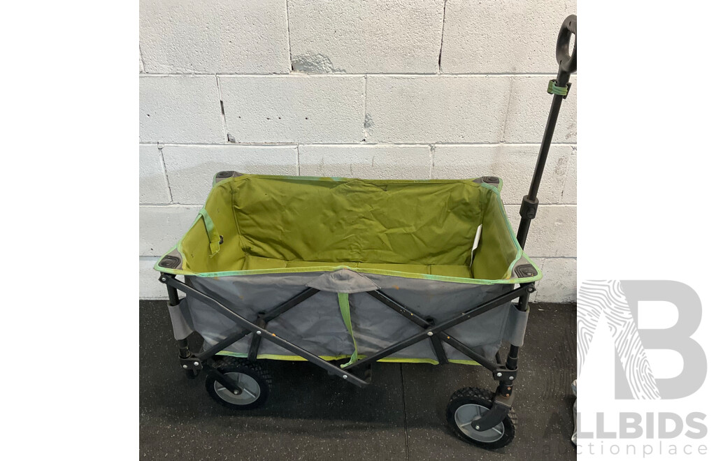 Assorted Garagenalia Items - Crane Boat Cover & Campervan Cover & Folding Beach Trolley & More - Lot of 5