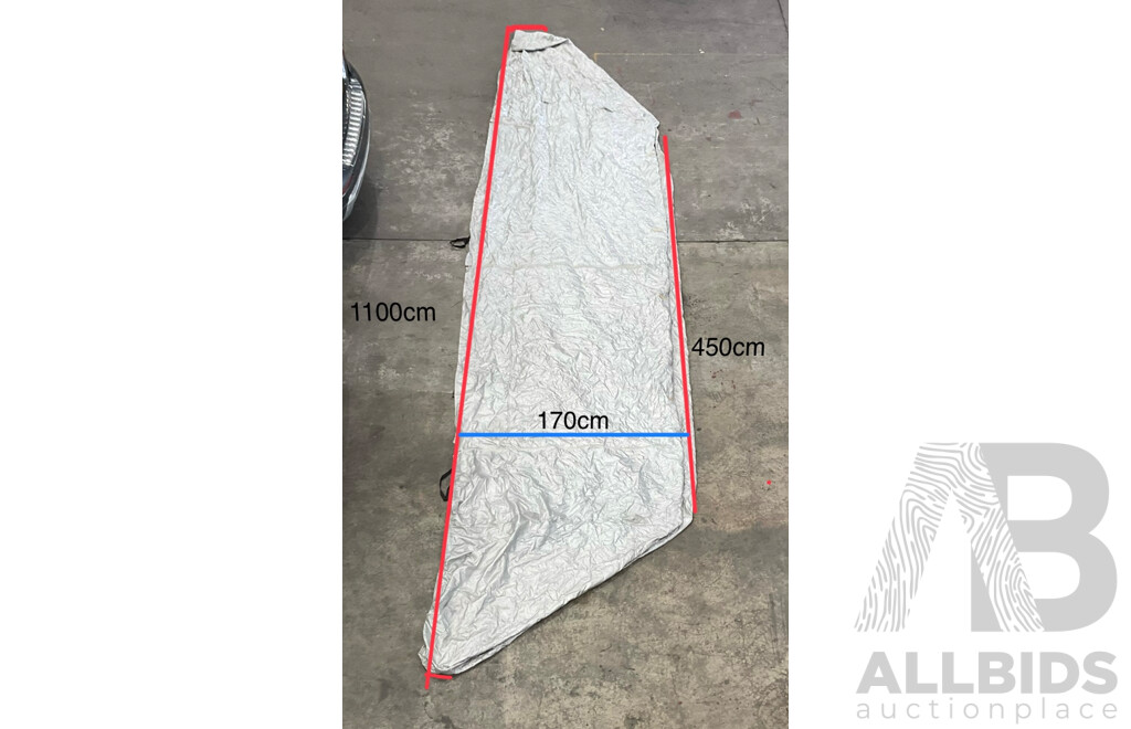 Assorted Garagenalia Items - Crane Boat Cover & Campervan Cover & Folding Beach Trolley & More - Lot of 5