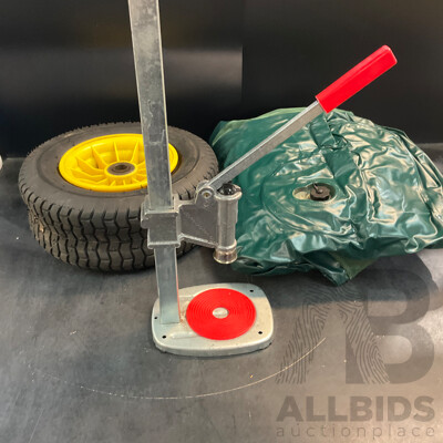 Green Inflatable Mattress & Bottle Capper & 16x6.5 - 8 Wheel for Wheelbarrow