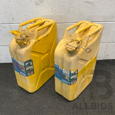 Sandleford 20L Yellow Metal Jerry Can - Lot of 2